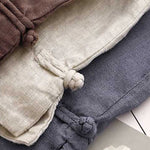 Buddha Stones Summer Casual Solid Color Zipper Button Acrylic Fiber Frog Button Women's Shorts With Pockets