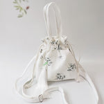 Buddha Stones White Flowers Green Leaves Canvas Tote Crossbody Bag Shoulder Bag Handbag