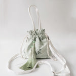Buddha Stones White Flowers Green Leaves Canvas Tote Crossbody Bag Shoulder Bag Handbag