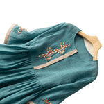 Buddha Stones Spring Ethnic Embroidery Half Sleeve Women's Midi Dress