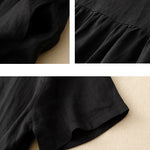 Buddha Stones Casual Short Sleeve Bowknot Tie Straps Women's Midi Dress With Pockets
