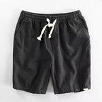 Buddha Stones Drawstring Elastic Waist Cotton Men's Shorts With Pockets