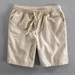 Buddha Stones Drawstring Elastic Waist Cotton Men's Shorts With Pockets