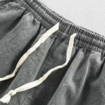 Buddha Stones Drawstring Elastic Waist Cotton Men's Shorts With Pockets