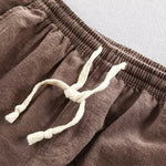 Buddha Stones Drawstring Elastic Waist Cotton Men's Shorts With Pockets