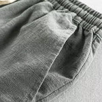 Buddha Stones Drawstring Elastic Waist Cotton Men's Shorts With Pockets