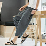 Buddha Stones Summer Men's Solid Color 7-8 Length Drawstring Pants With Pockets