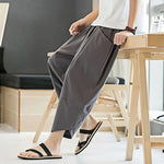 Buddha Stones Summer Men's Solid Color 7-8 Length Drawstring Pants With Pockets