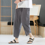 Buddha Stones Summer Men's Solid Color 7-8 Length Drawstring Pants With Pockets