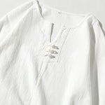 Buddha Stones 2Pcs Plain Notched Collar T-Shirt Wide Leg Shorts With Pockets Men's Meditation Cloth Set