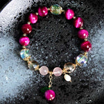 Buddha Stones Natural Red Tiger Eye Purple Tiger Eye Beads Green Leaf Protection Bracelet