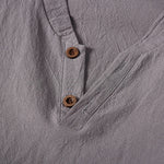 Buddha Stones 2Pcs Plain Notched Collar Short Sleeve T-Shirt Shorts With Pockets Cotton Linen Men's Meditation Cloth Set