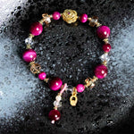 Buddha Stones Natural Red Tiger Eye Green Tiger Eye Beads Weight Balance Bracelet