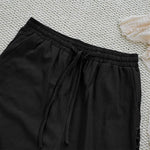 Buddha Stones Summer Plain Color Splicing Design Cotton Linen Women's Pants With Pockets