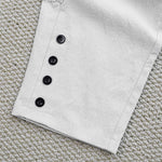 Buddha Stones Summer Plain Color Splicing Design Cotton Linen Women's Pants With Pockets