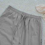 Buddha Stones Summer Plain Color Splicing Design Cotton Linen Women's Pants With Pockets