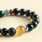 Buddha Stones Natural Black Obsidian Beads Strength Fulfillment Bracelet