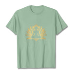 Buddha Stones Golden Lotus Meditation Buddha Tee T-shirt
