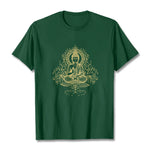 Buddha Stones Lotus Flower Vines Meditation Buddha Tee T-shirt