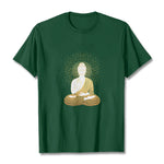 Buddha Stones Golden Meditation Buddha With Golden Aura Tee T-shirt