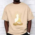 Buddha Stones Golden Meditation Buddha With Golden Aura Tee T-shirt