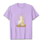 Buddha Stones Golden Meditation Buddha With Golden Aura Tee T-shirt