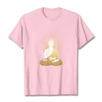 Buddha Stones Golden Meditation Buddha With Golden Aura Tee T-shirt