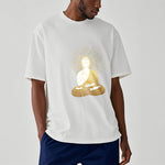 Buddha Stones Golden Meditation Buddha With Golden Aura Tee T-shirt