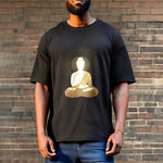 Buddha Stones Golden Meditation Buddha With Golden Aura Tee T-shirt