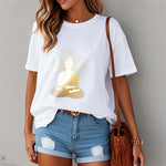 Buddha Stones Golden Meditation Buddha With Golden Aura Tee T-shirt