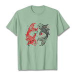Buddha Stones Red Black Koi Fish Tee T-shirt