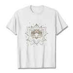Buddha Stones Golden Lotus Flower Design Tee T-shirt