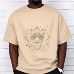 Buddha Stones Golden Lotus Flower Design Tee T-shirt
