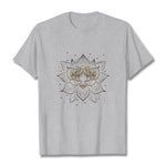 Buddha Stones Golden Lotus Flower Design Tee T-shirt