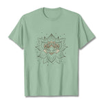 Buddha Stones Golden Lotus Flower Design Tee T-shirt