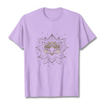 Buddha Stones Golden Lotus Flower Design Tee T-shirt
