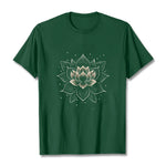 Buddha Stones Golden Lotus Flower Design Tee T-shirt