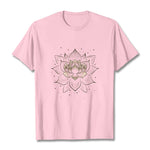 Buddha Stones Golden Lotus Flower Design Tee T-shirt