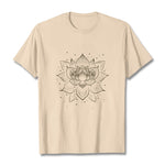 Buddha Stones Golden Lotus Flower Design Tee T-shirt