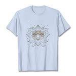 Buddha Stones Golden Lotus Flower Design Tee T-shirt