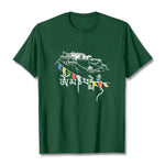 Buddha Stones Potala Palace Om Mani Padme Hum Prayer Flags Cotton Tee T-shirt