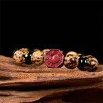 Buddha Stones Bodhi Seed Om Mani Padme Hum Bagua Yin Yang Cinnabar Carved Calm Bracelet