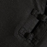 Buddha Stones Summer Chinese Frog-button Men's Solid Color Button Short Sleeve Cotton Linen Shirt