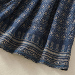 Buddha Stones Vintage Ethnic Floral Pattern Lined Drawstring Women's Skirt With Pockets