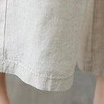 Buddha Stones Daily Solid Color Patchwork Simple Design Cotton Linen Women's Pants With Pockets