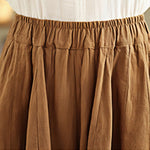 Buddha Stones Vintage Patchwork Lantern Design Cotton Linen Women's Wide Leg Pants With Pockets