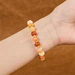Buddha Stones Golden Silk Jade Pumpkin Beads Wealth Luck Bracelet