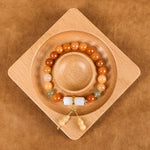 Buddha Stones Golden Silk Jade Beads Gourd White Crystal Wealth Luck Bracelet
