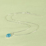Buddha Stones 925 Sterling Silver Aquamarine Healing Clavicle Chain Necklace Pendant
