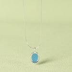 Buddha Stones 925 Sterling Silver Aquamarine Healing Clavicle Chain Necklace Pendant